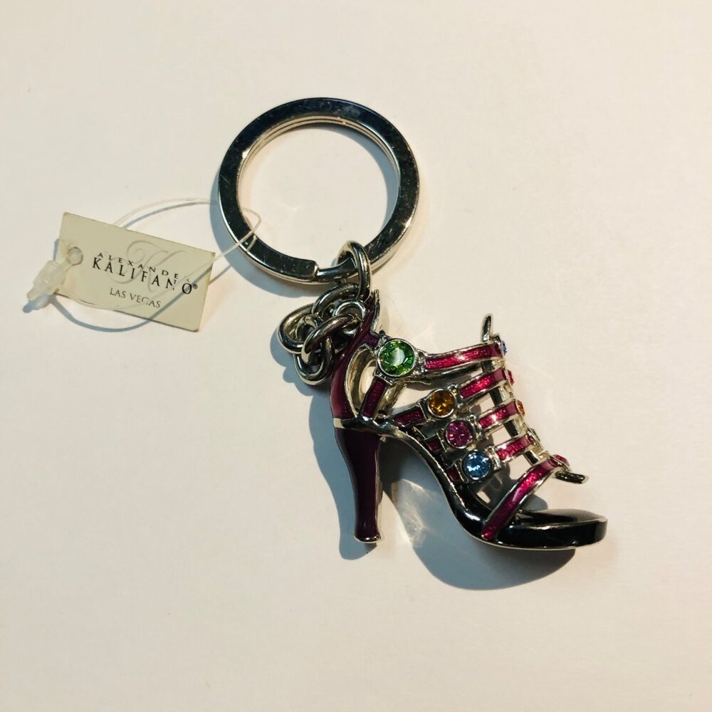 Alexander Kalifano Las Vegas Crystal High Heel Shoe Keychain Keyring